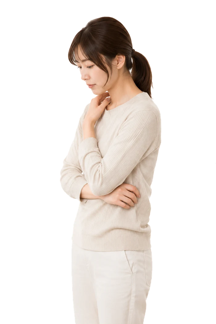 姿勢の悩みを抱える女性